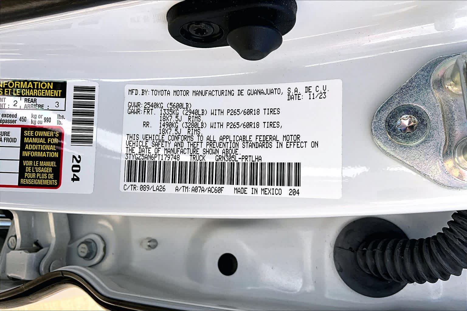 2023 Toyota Tacoma Limited Wind Chill Pearl at Beck & Masten Kia