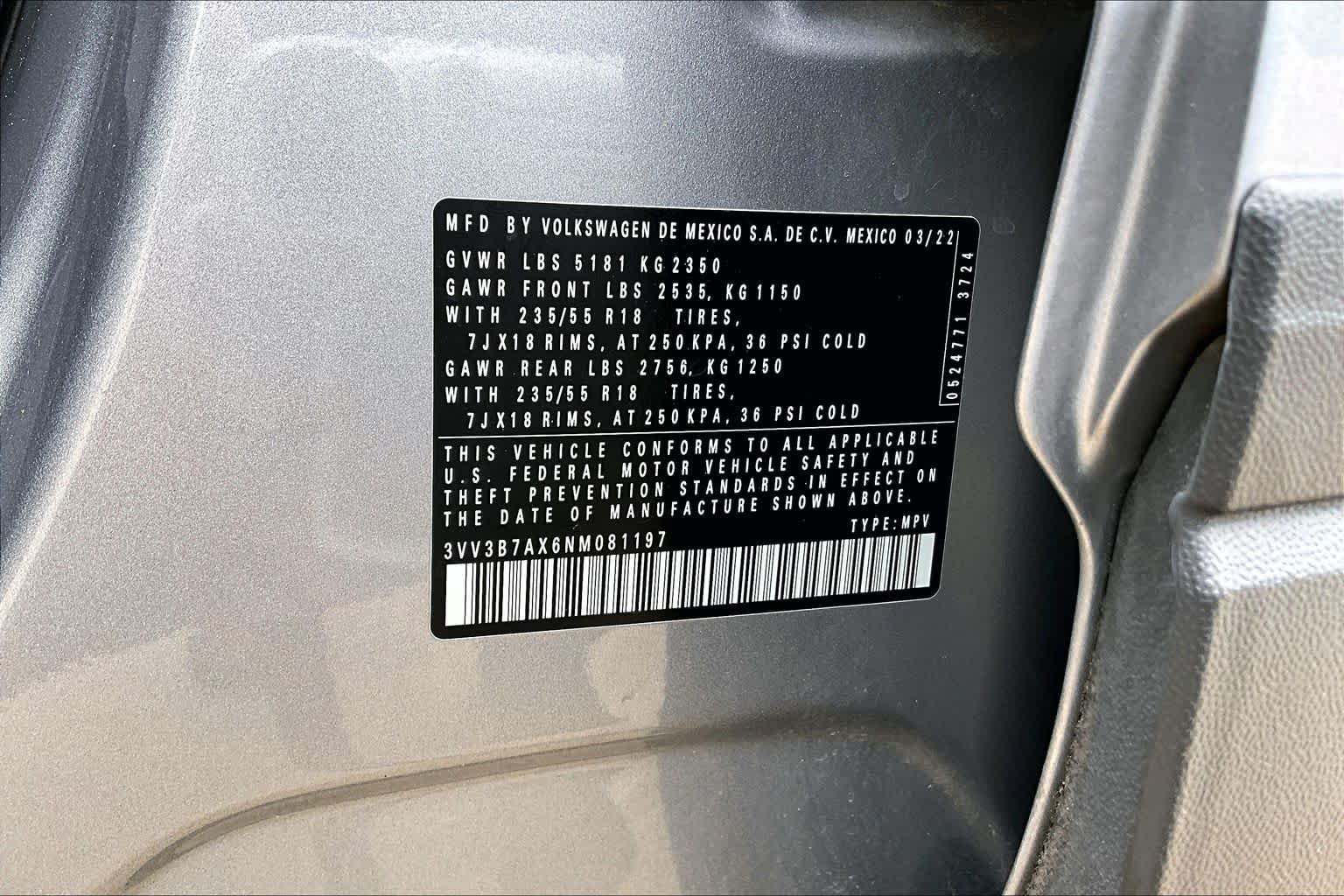 2022 Volkswagen Tiguan SE Pyrite Silver Metallic at Westside Kia