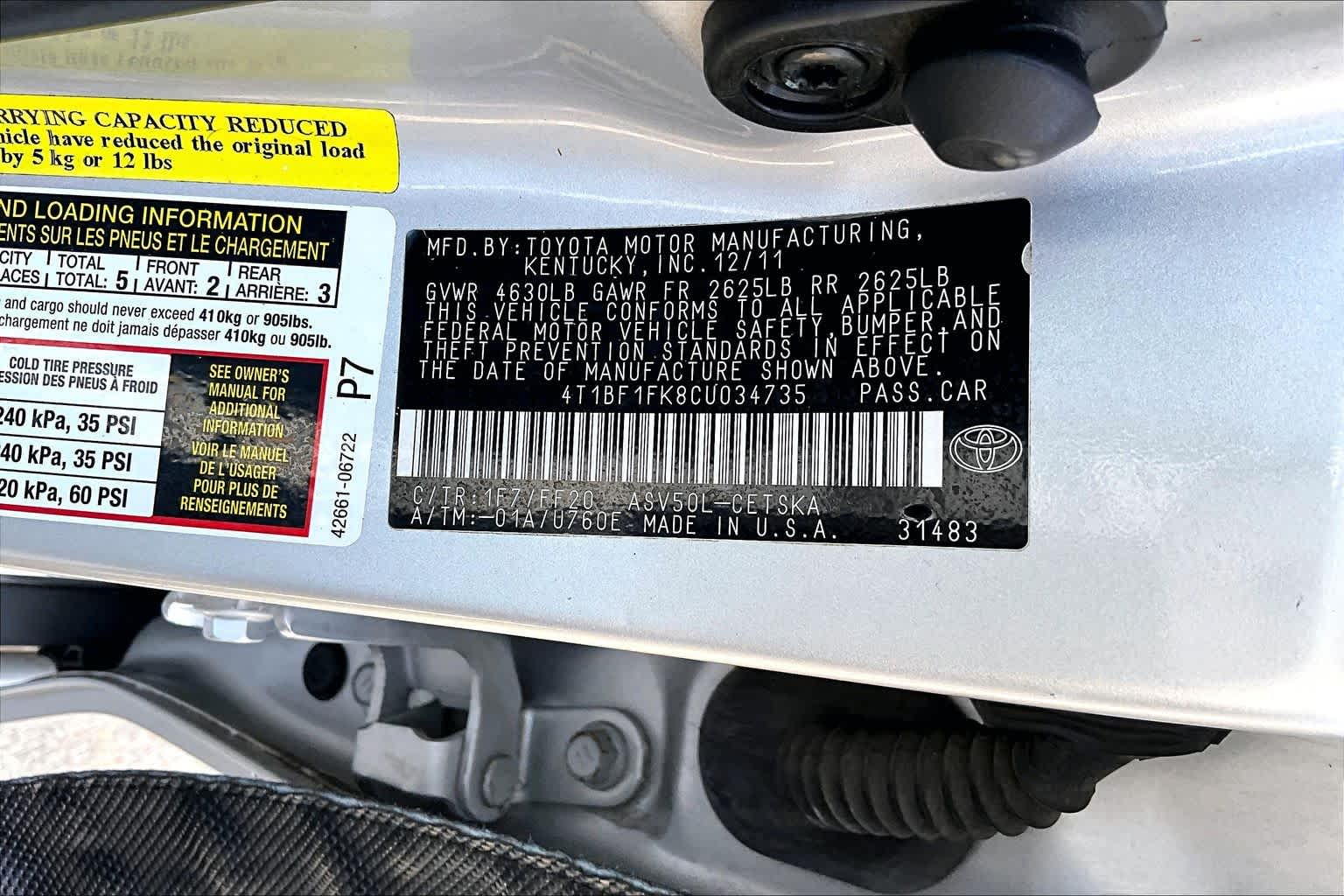 2012 Toyota Camry LE Classic Silver Metallic at Lexus Southwest Houston