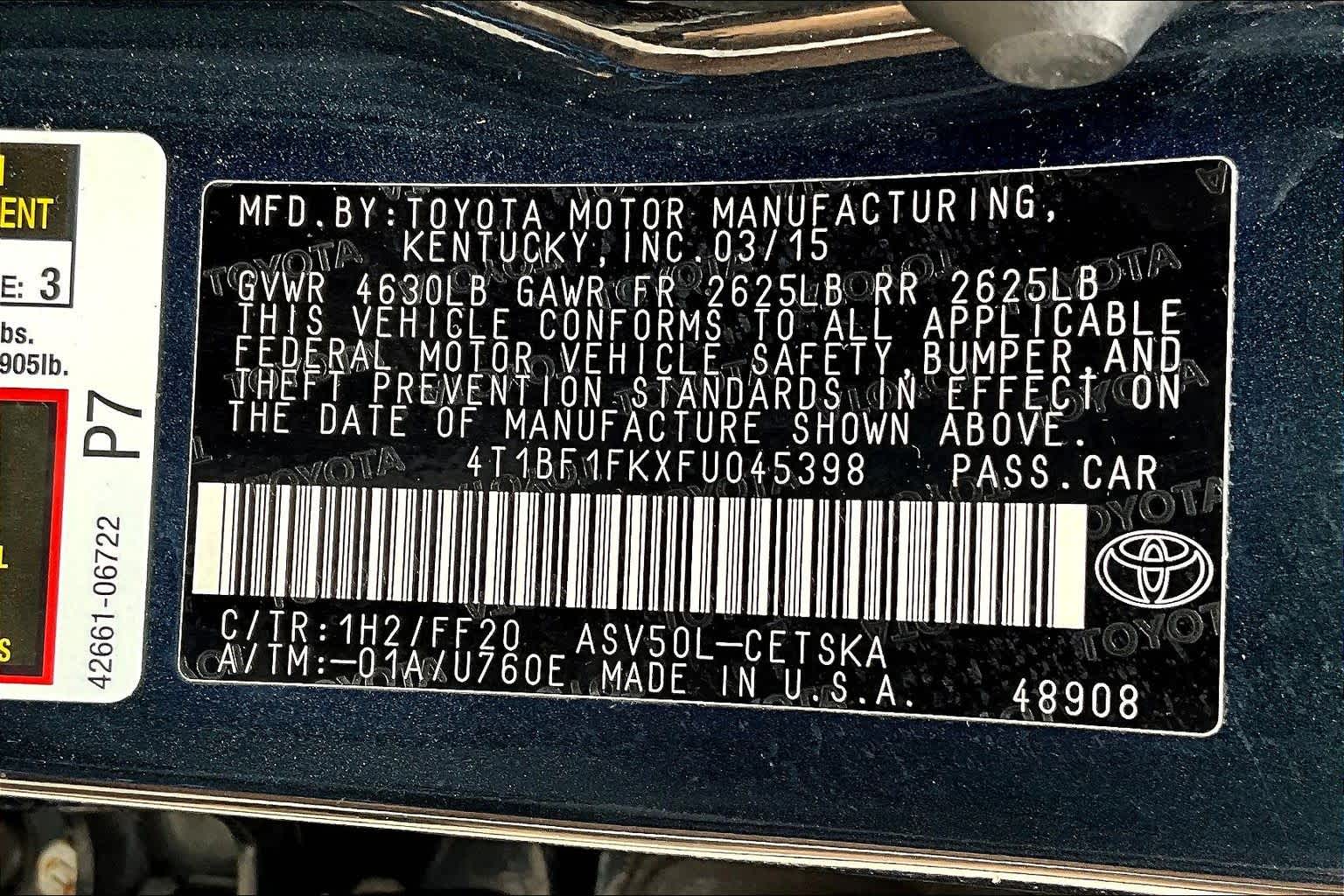 2015 Toyota Camry SE Cosmic Gray Mica at HGreg Houston