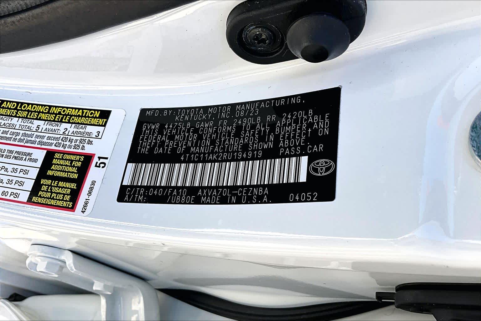 2024 Toyota Camry LE Ice Cap at AutoNation Toyota Gulf Fwy