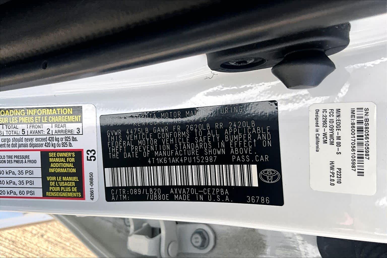 2023 Toyota Camry XSE Wind Chill Pearl at AutoNation USA Houston