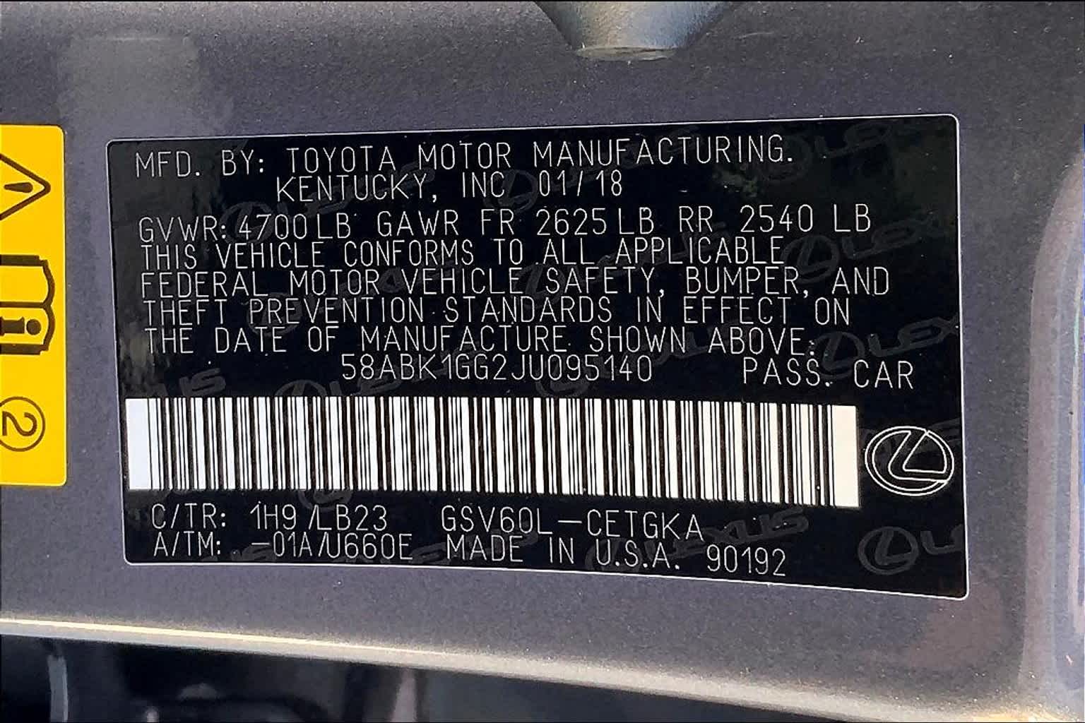 2018 Lexus ES  Nebula Gray Pearl at Mercedes-Benz of Houston North