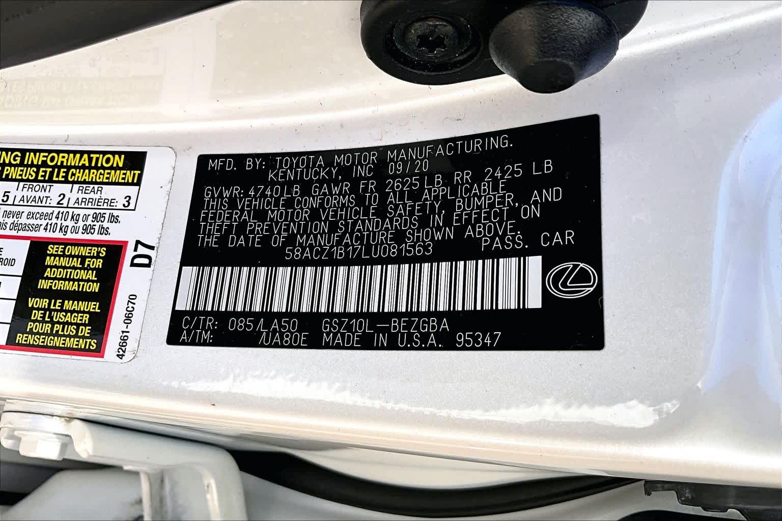 2020 Lexus ES 350 photo 35 of 35
