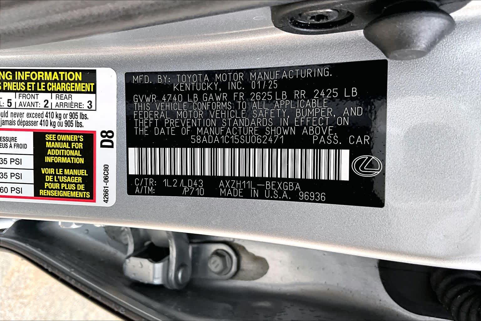 2025 Lexus ES 300h  Iridium at Lexus of Clear Lake