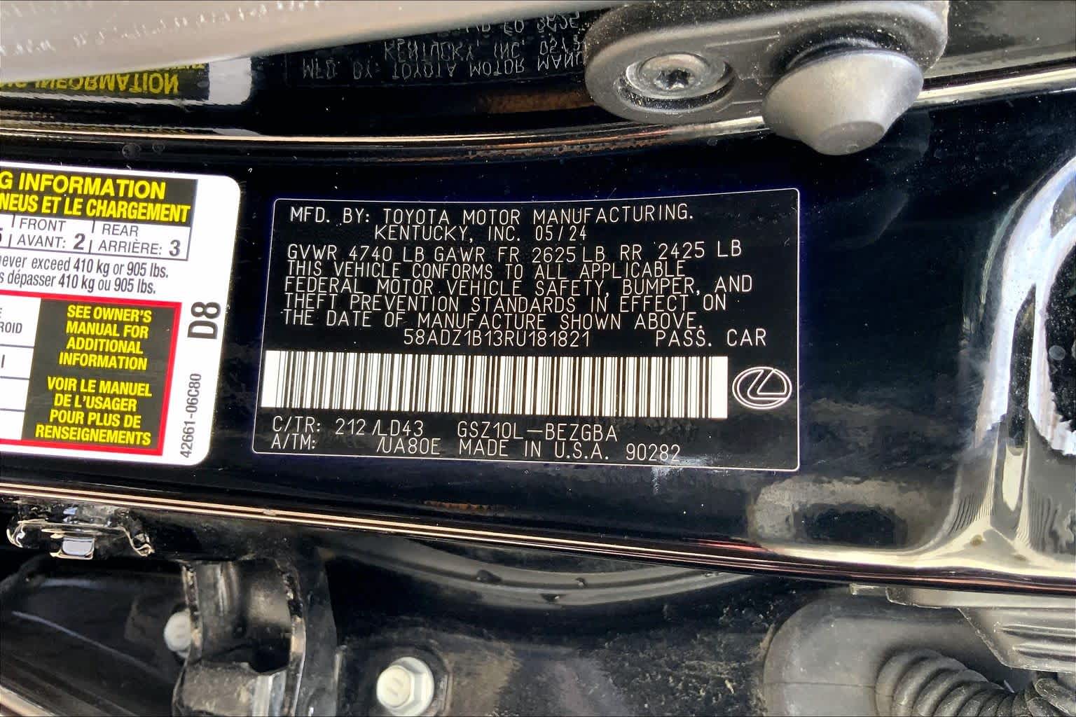 2024 Lexus ES 350  Obsidian at Lexus Southwest Houston