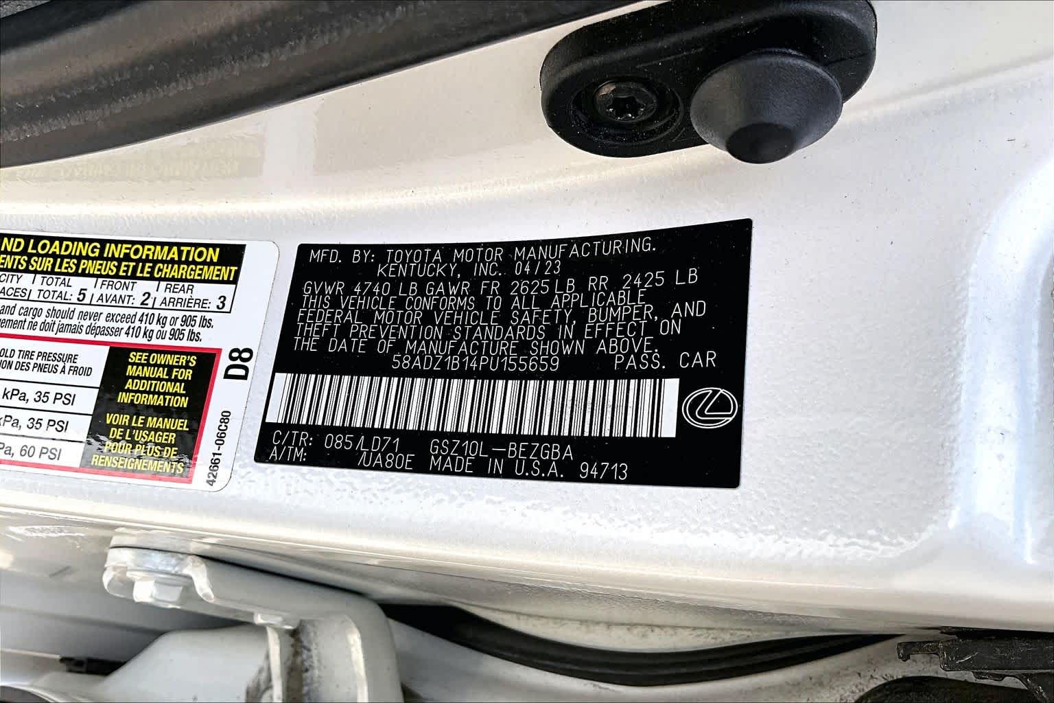 2023 Lexus ES 350  Eminent White Pearl at Lexus Southwest Houston