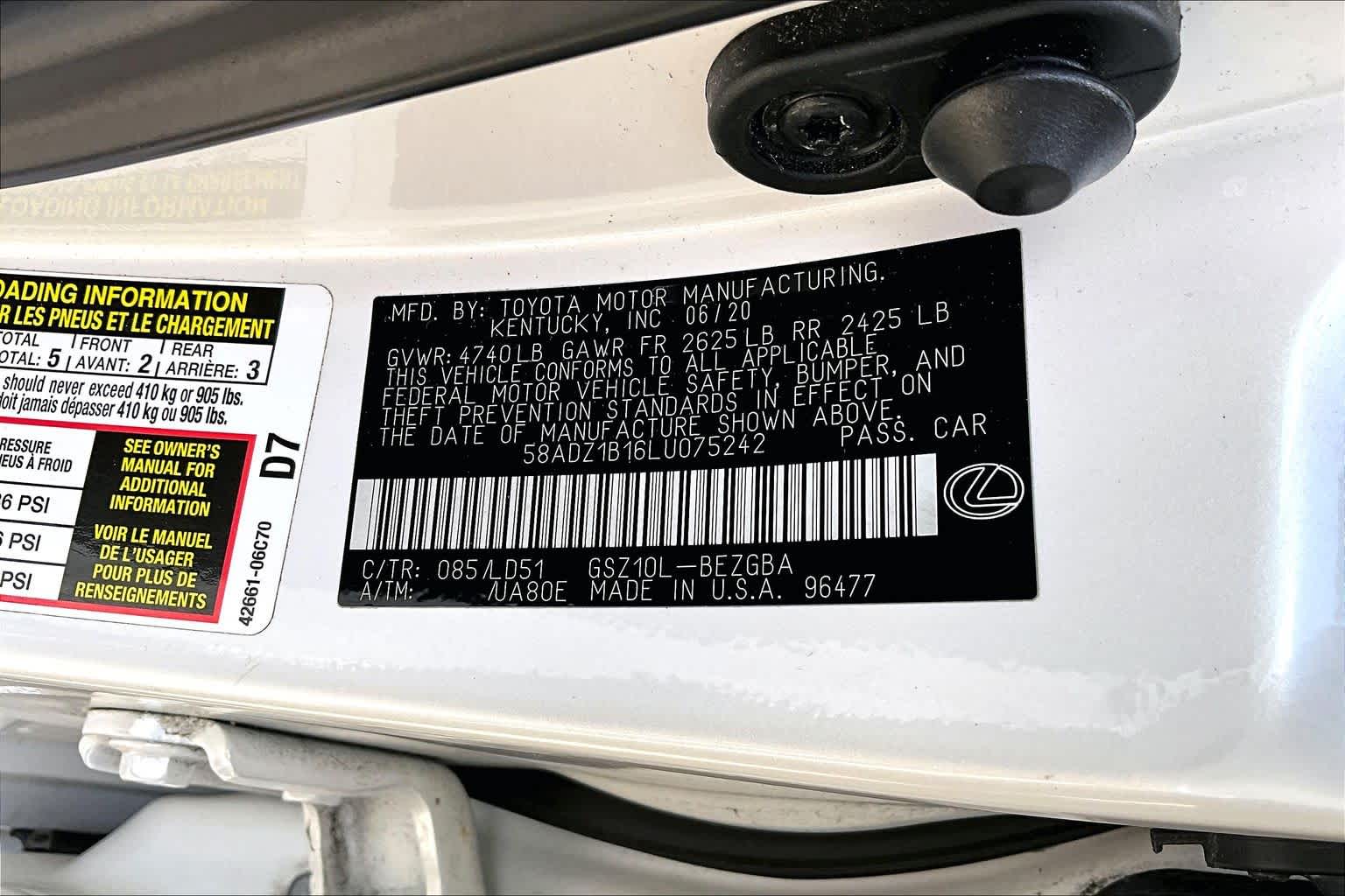 2020 Lexus ES 350  Eminent White Pearl at Lexus Southwest Houston
