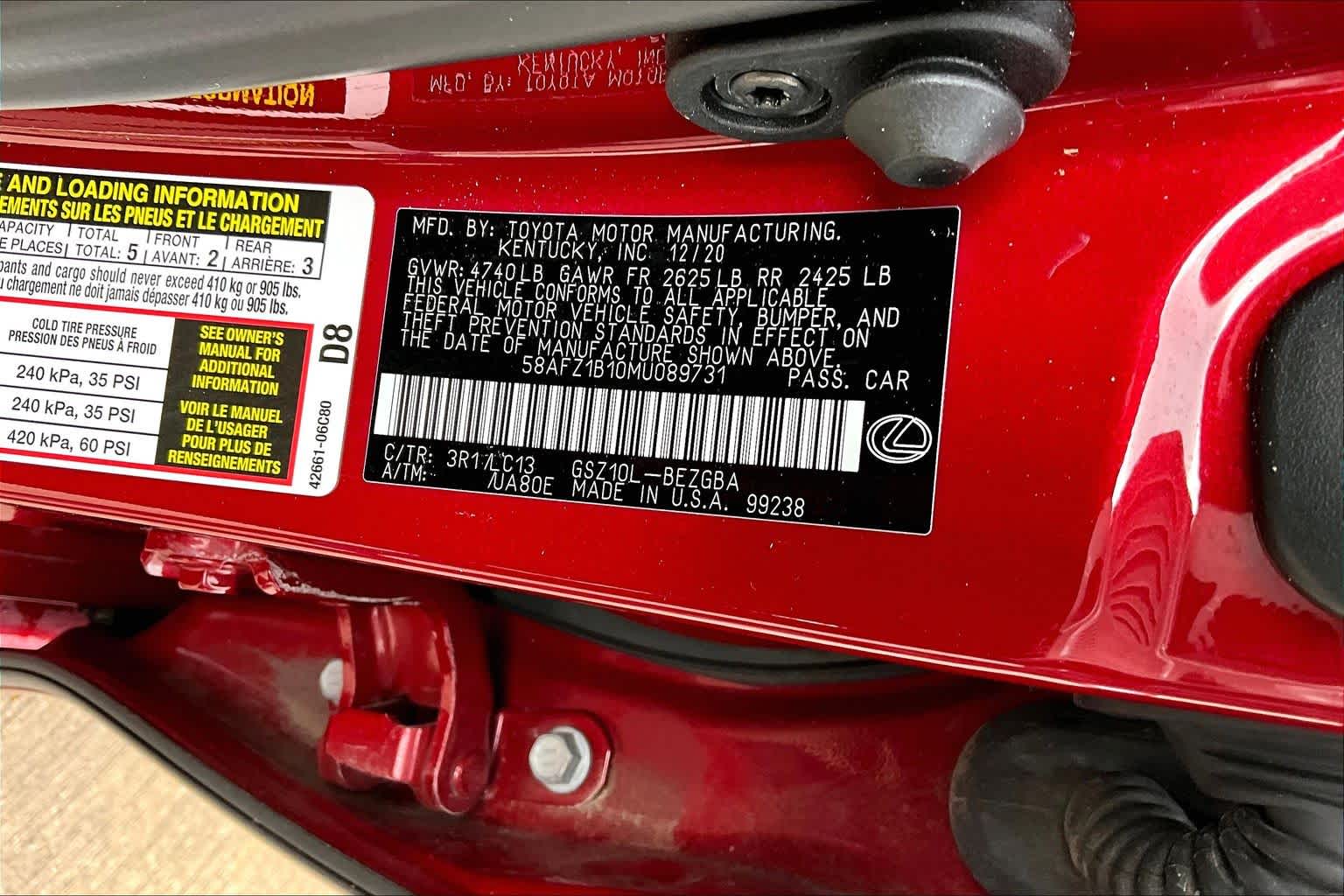 2021 Lexus ES Ultra Luxury  Matador Red Mica at Lexus of Clear Lake