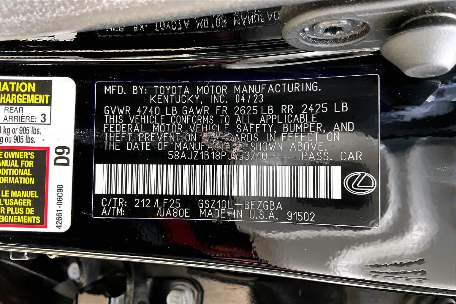 2023 Lexus ES 350 F SPORT Handling  Caviar at Lexus Southwest Houston