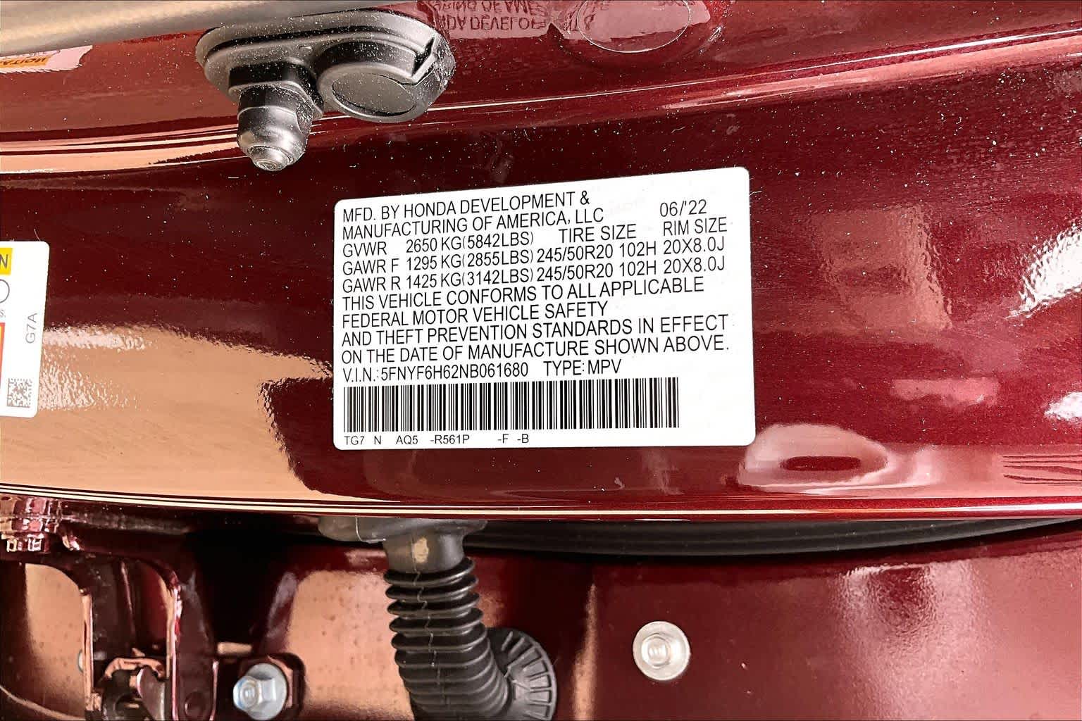 2022 Honda Pilot Touring 7-Passenger Deep Scarlet Pearl at Lexus Southwest Houston