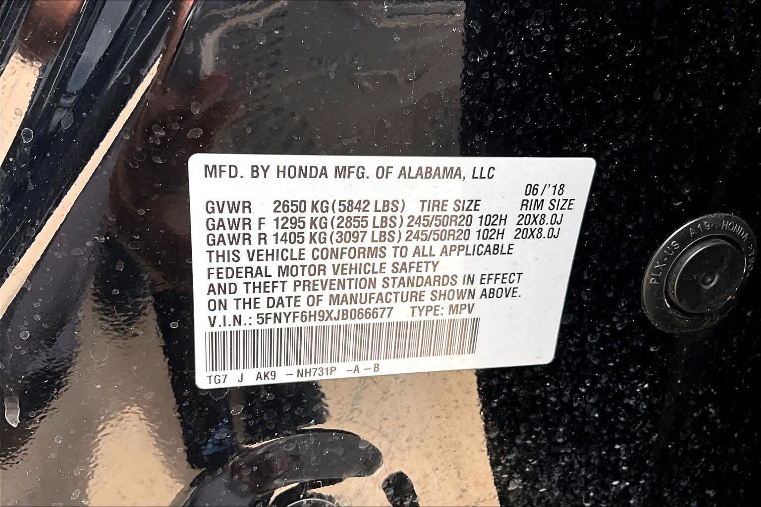 2018 Honda Pilot Touring Crystal Black Pearl at Mercedes-Benz of Houston North