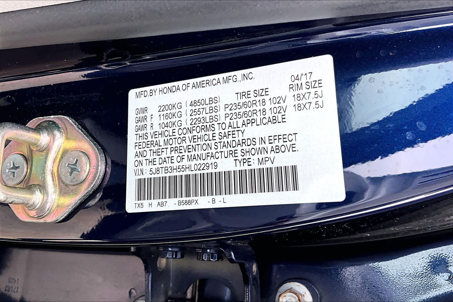 2017 Acura RDX w/Technology Pkg BLUE at Honda of Clear Lake