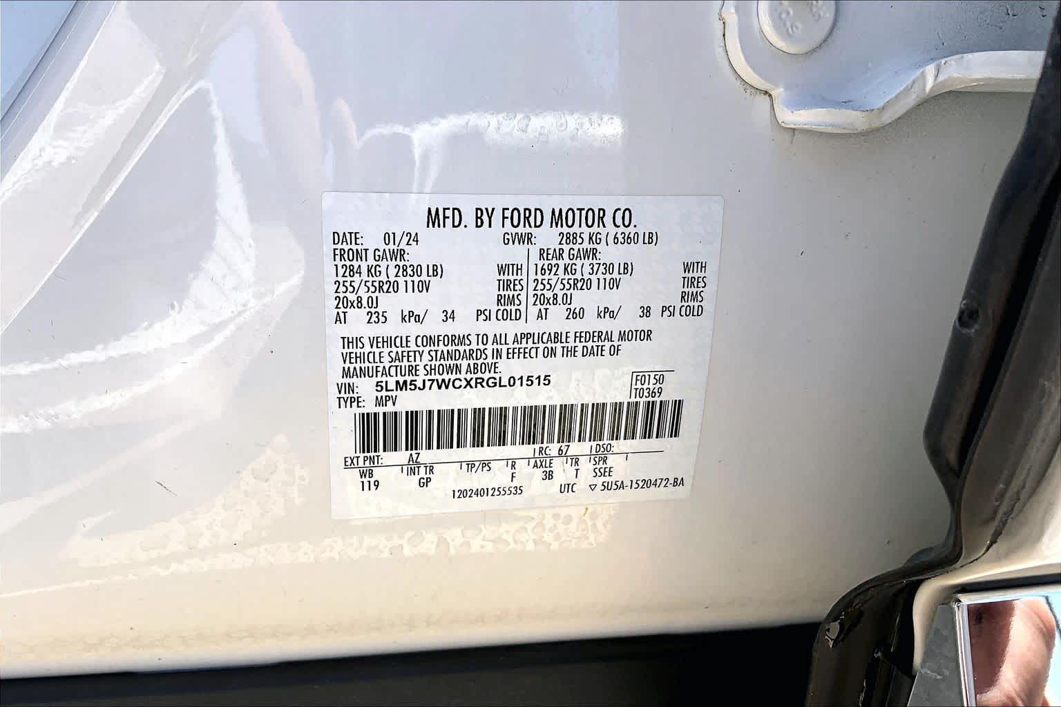 2024 Lincoln Aviator Reserve Pristine White Metallic Tri-Coat at Tomball Ford
