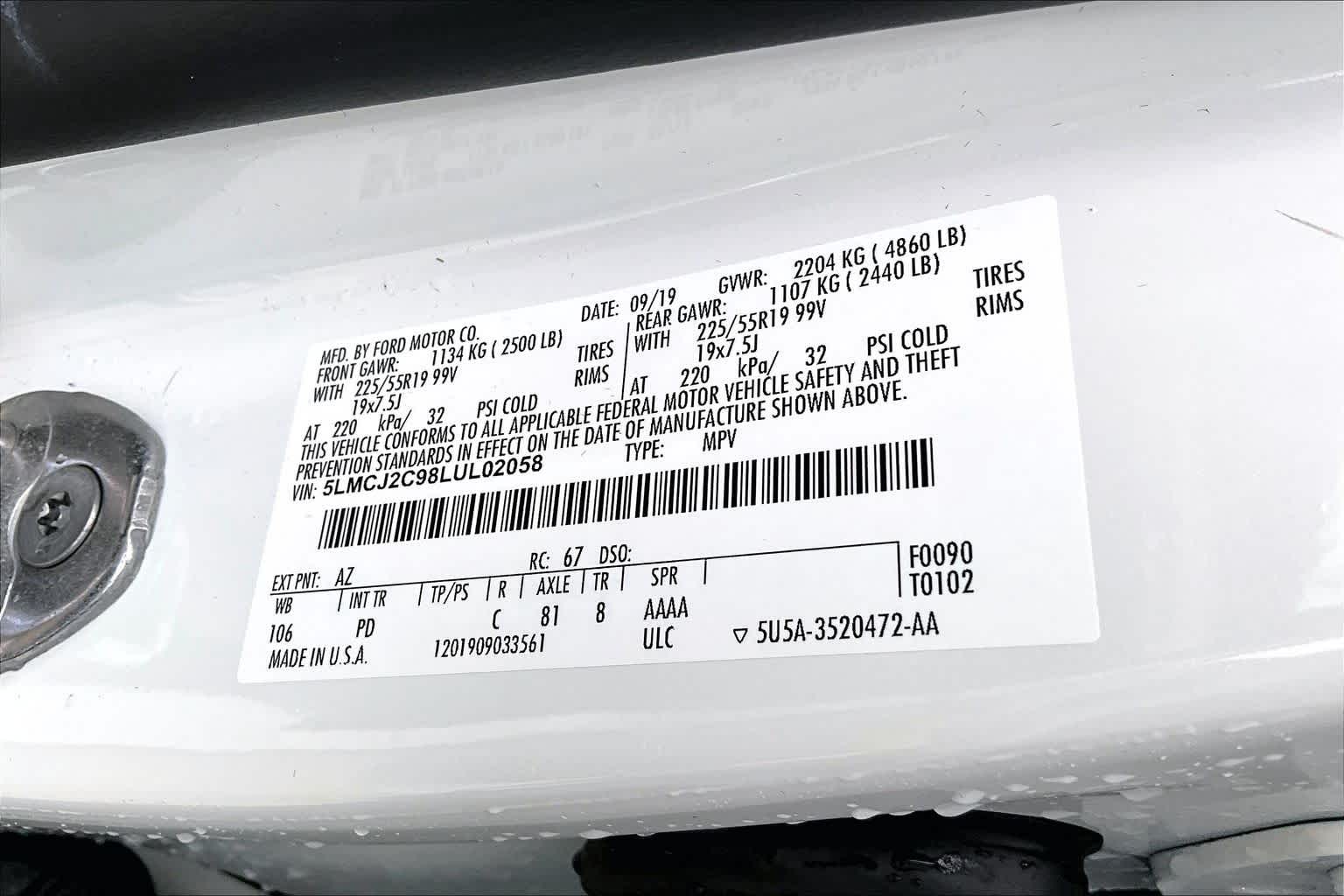 2020 Lincoln Corsair Reserve Pristine White at Lexus Southwest Houston