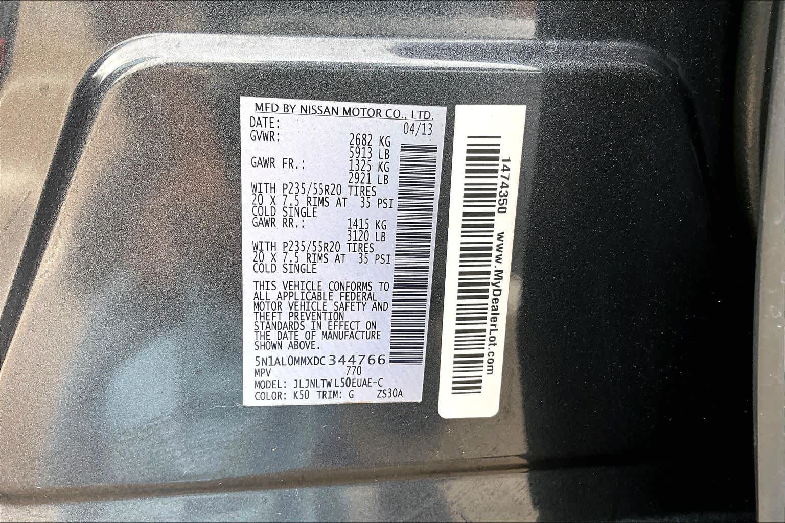 2013 INFINITI JX35  Diamond Slate at Mac Haik Ford