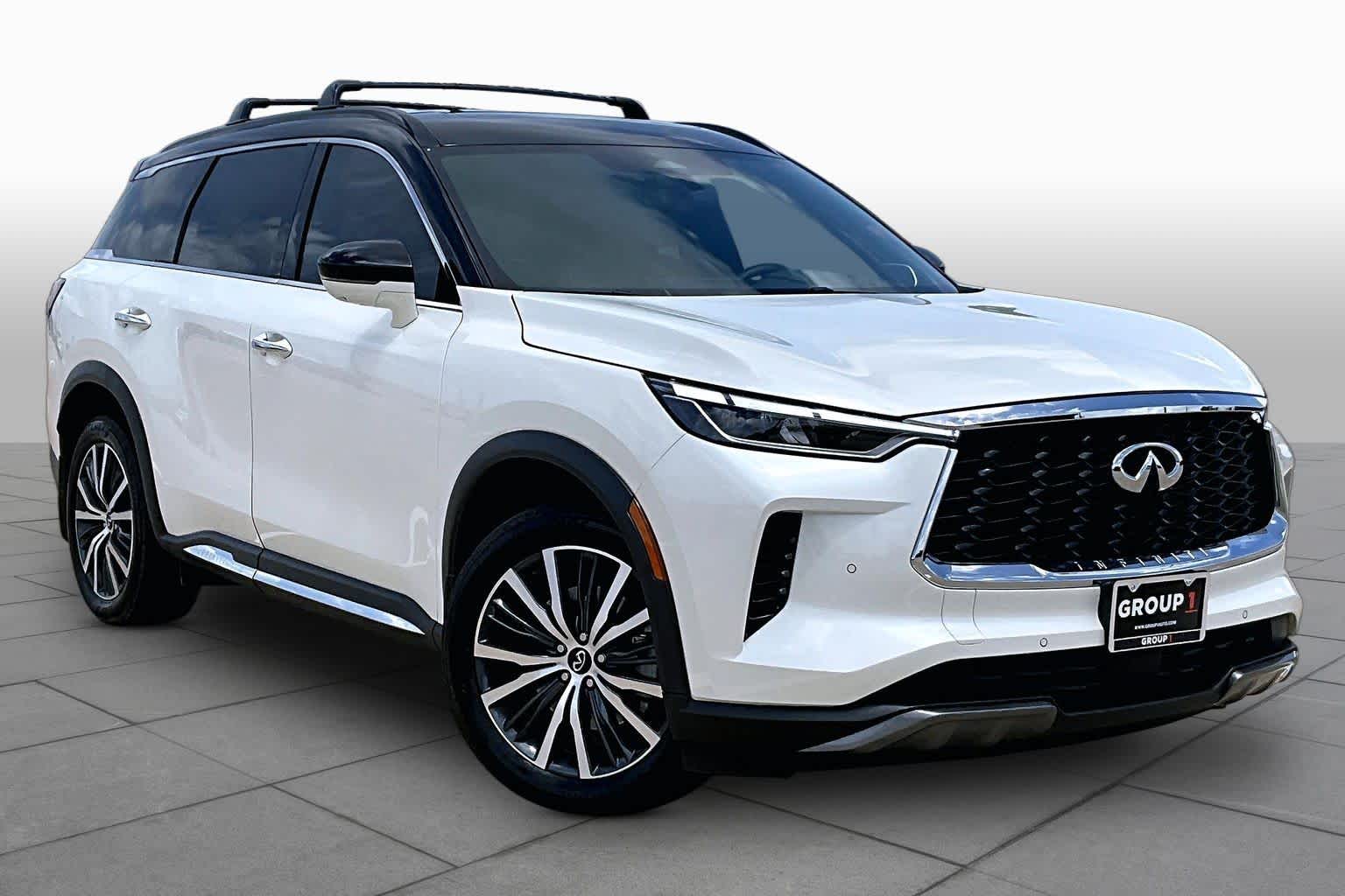 2025 INFINITI QX60 AUTOGRAPH Majestic White/Black Obsidian at AutoNation USA Katy