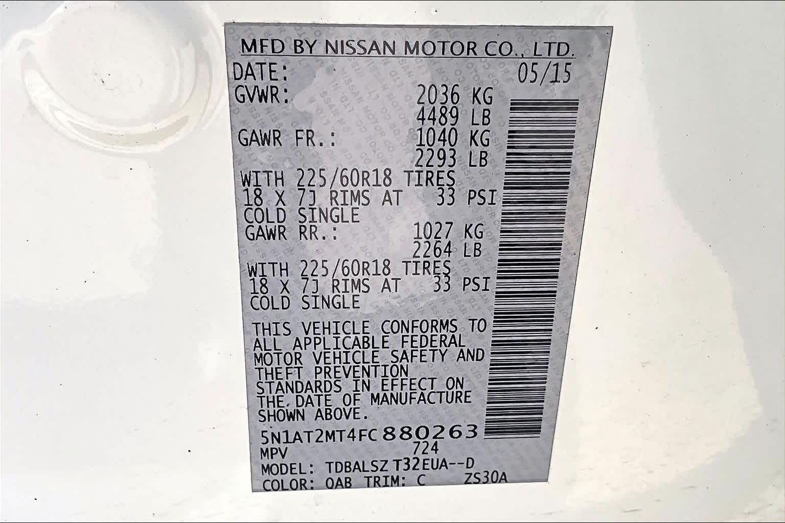 2015 Nissan Rogue SL Pearl White at Sterling McCall Nissan