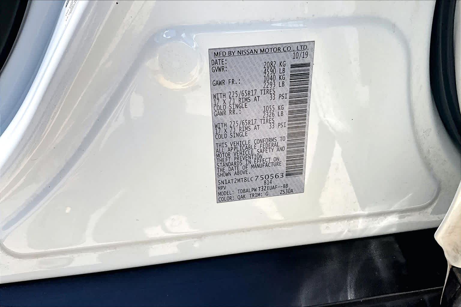 2020 Nissan Rogue S Glacier White at Sterling McCall Nissan