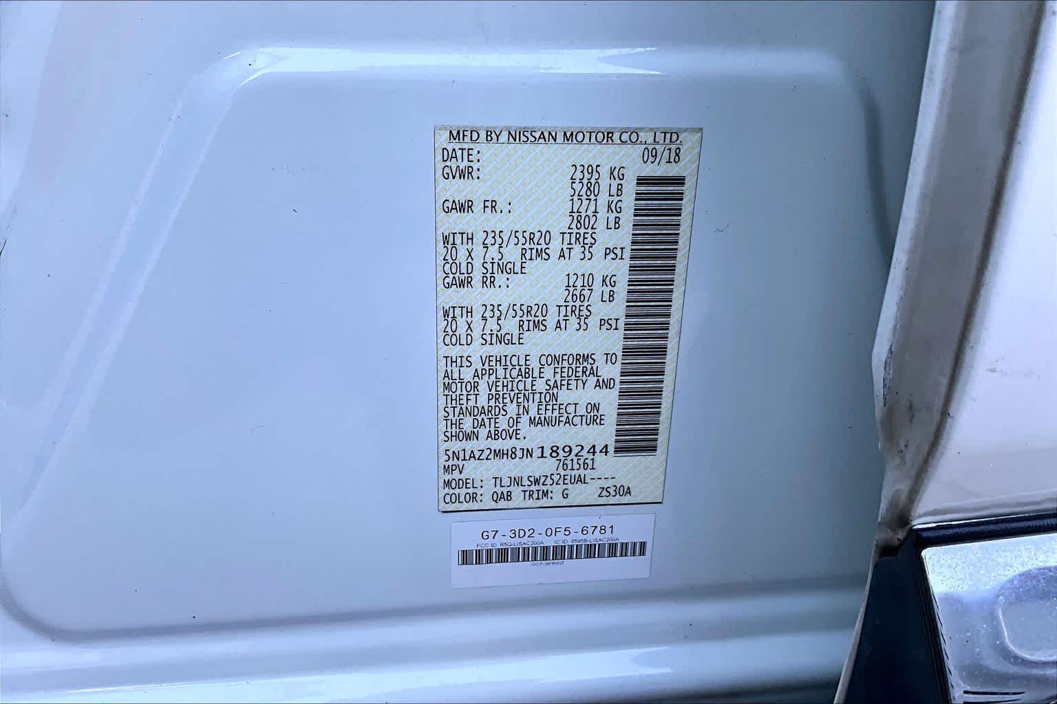 2018 Nissan Murano Platinum Pearl White at Texan GMC Buick