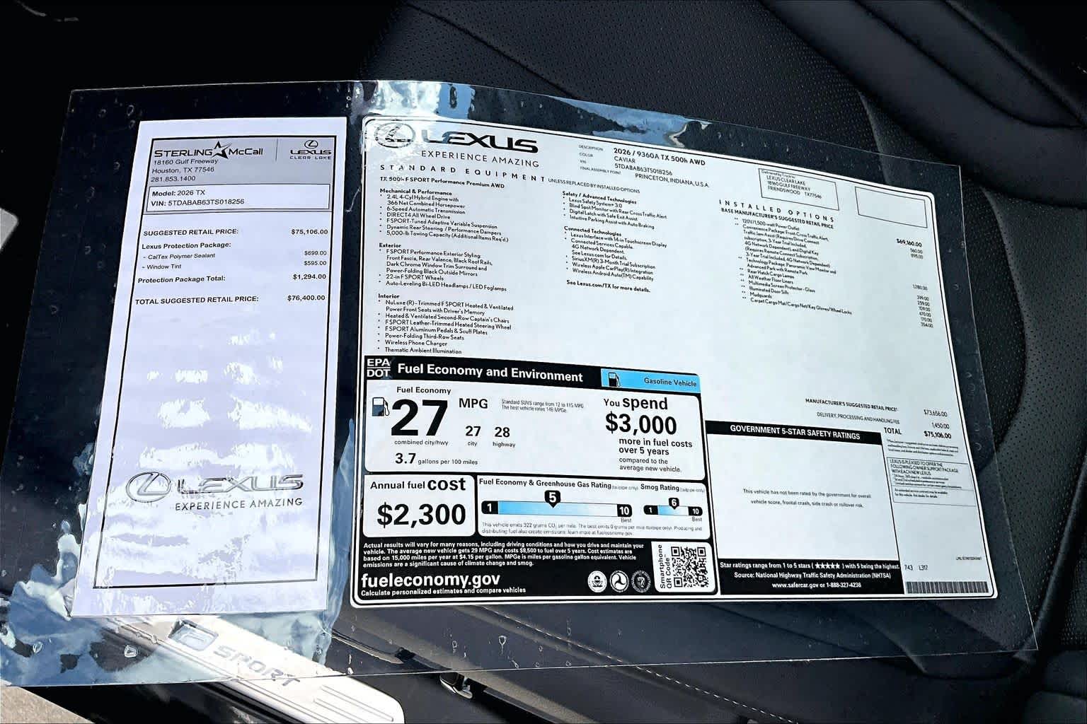 2026 Lexus TX F SPORT Performance Premium  Caviar at Lexus of Clear Lake