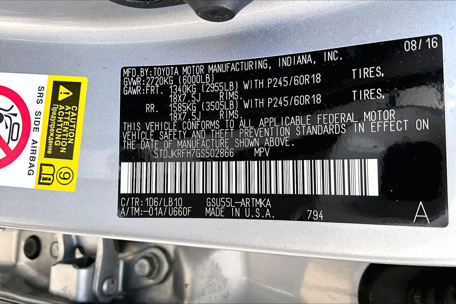 2016 Toyota Highlander XLE Silver Sky Metallic at AutoNation Toyota Gulf Fwy
