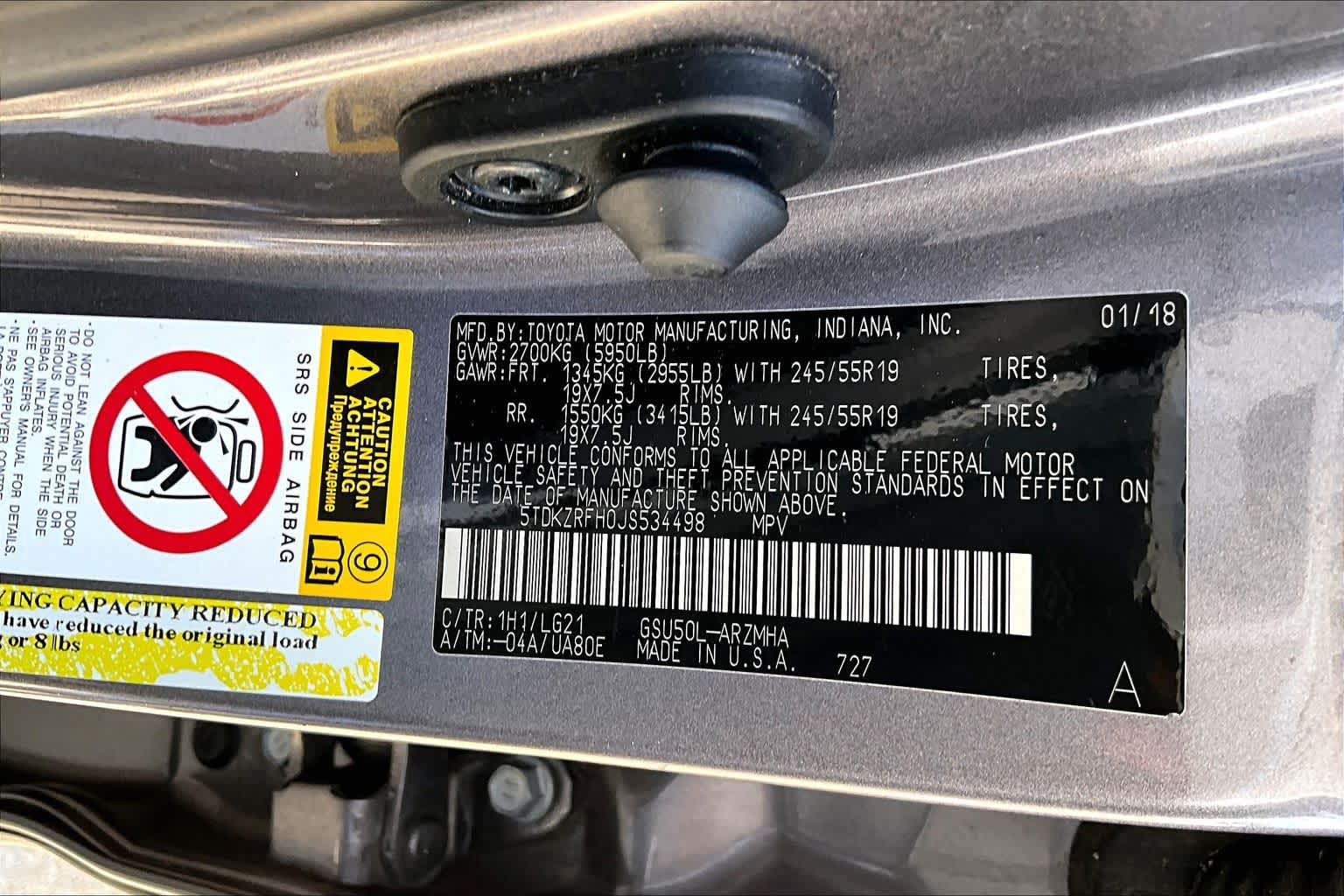 2018 Toyota Highlander SE Predawn Gray Mica at Group 1 Toyota Southwest