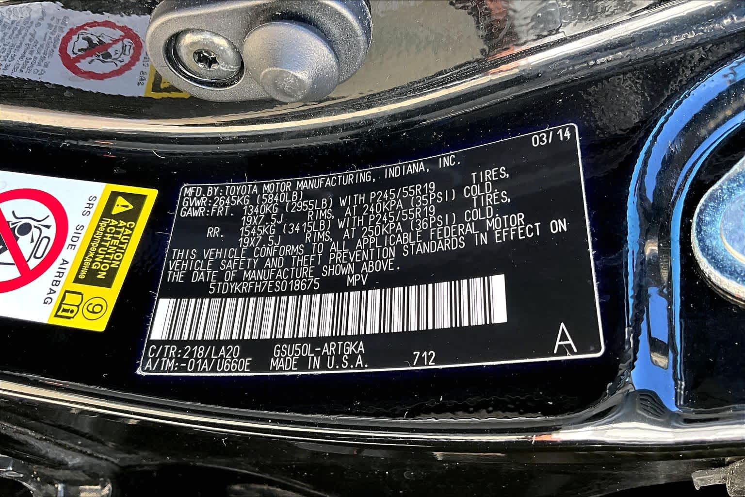 2014 Toyota Highlander Limited Platinum Attitude Black Metallic at Lexus Southwest Houston