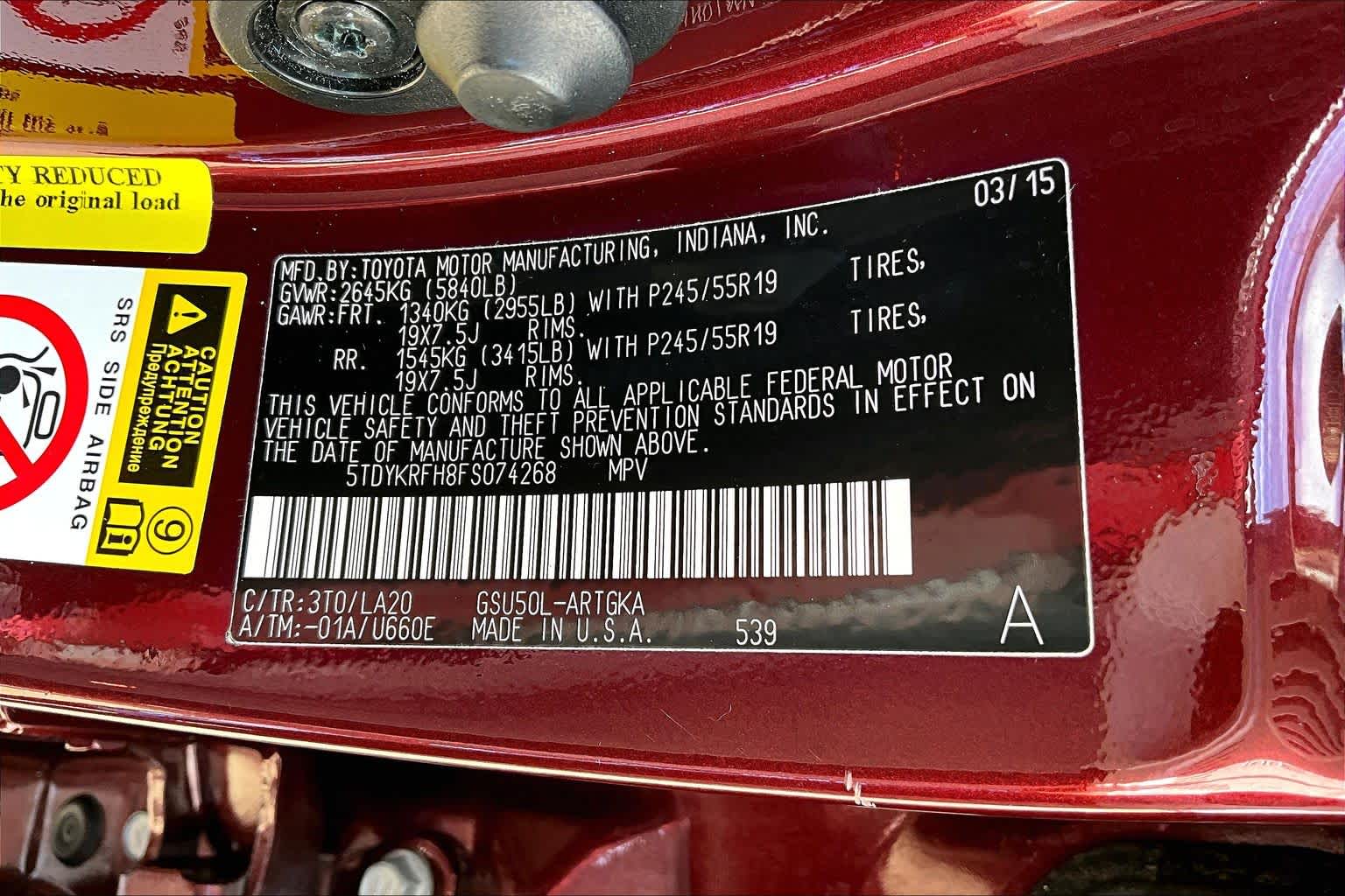 2015 Toyota Highlander Limited Ooh La La Rouge Mica at Honda of Clear Lake