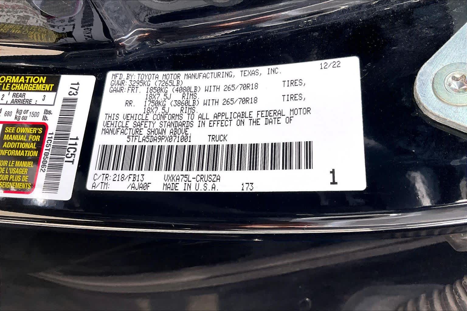 2023 Toyota Tundra SR5 Midnight Black Metallic at Lexus Southwest Houston