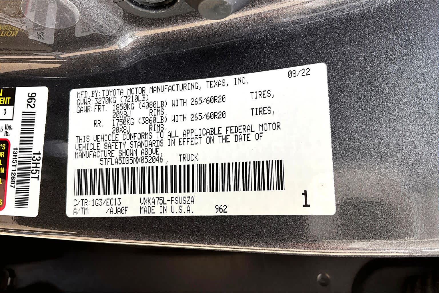 2022 Toyota Tundra SR5 Magnetic Gray Metallic at Honda of Clear Lake