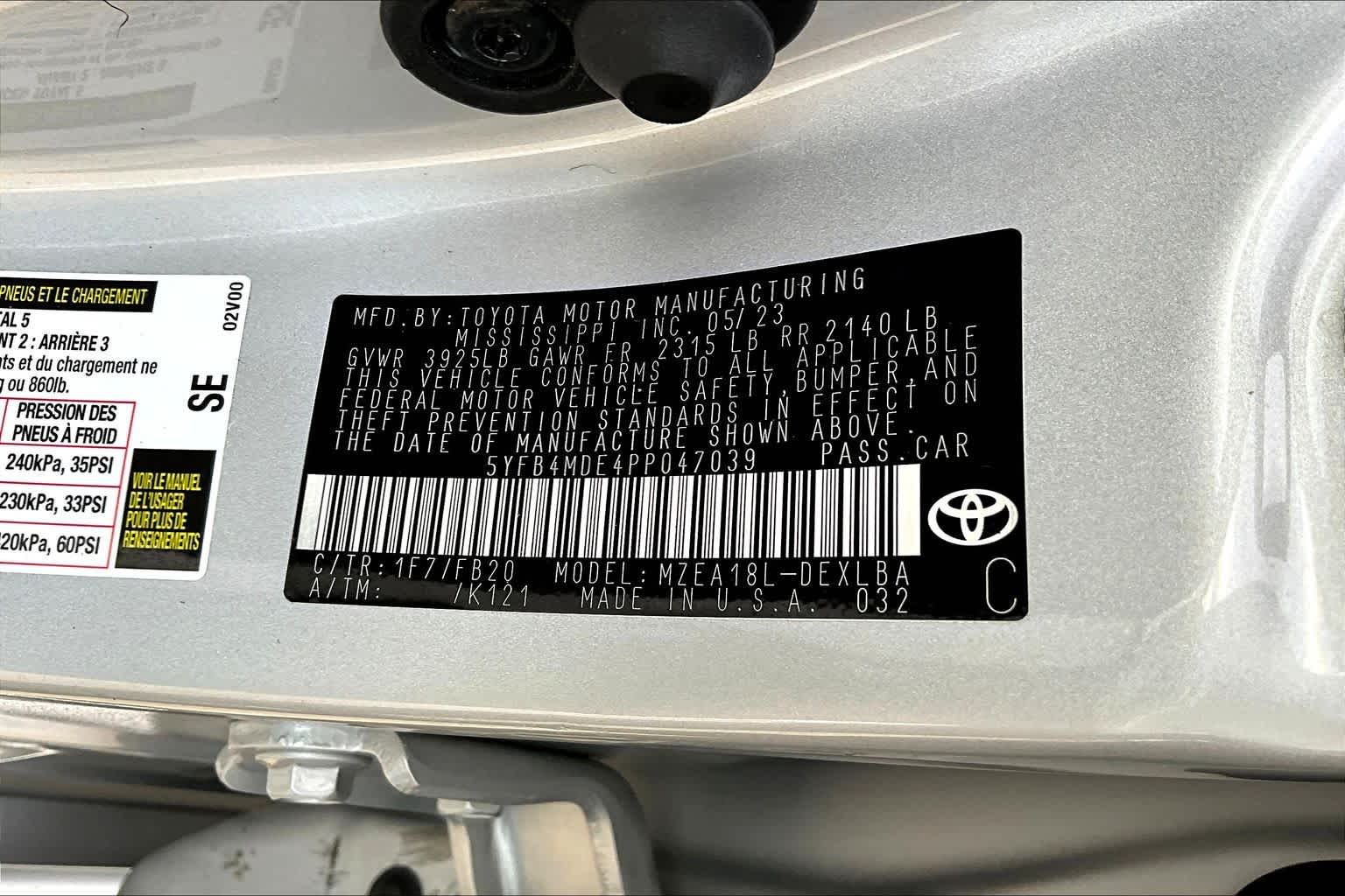 2023 Toyota Corolla LE Classic Silver Metallic at Sterling McCall Lexus of Clear Lake