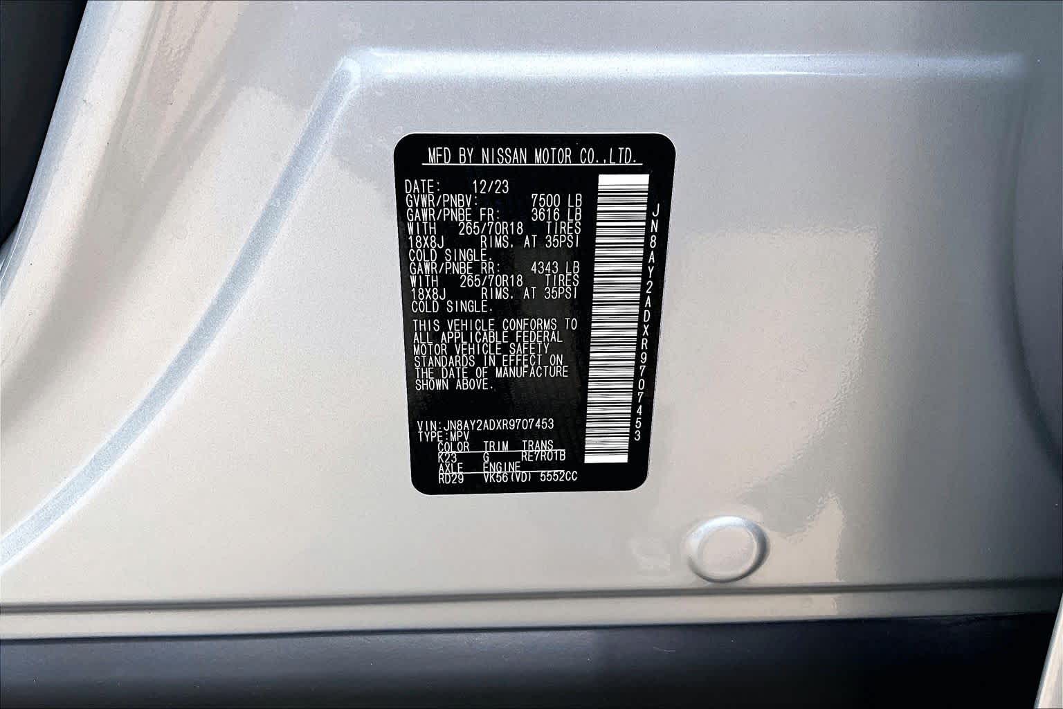 2024 Nissan Armada SV Brilliant Silver Metallic at AutoNation Chrysler Jeep Dodge Ram Spring