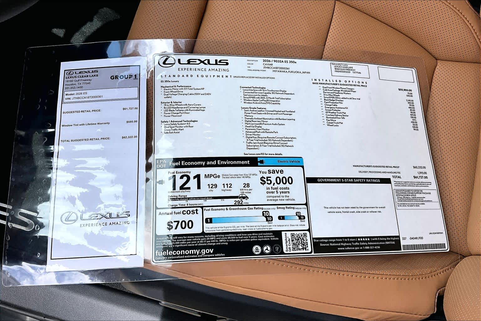 2026 Lexus ES 350e Luxury  Caviar at Lexus Southwest Houston