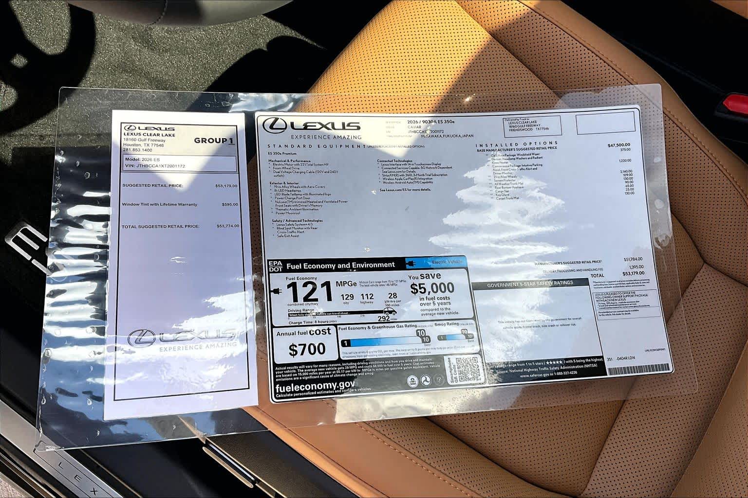 2026 Lexus ES 350e Premium  Caviar at Lexus of Clear Lake