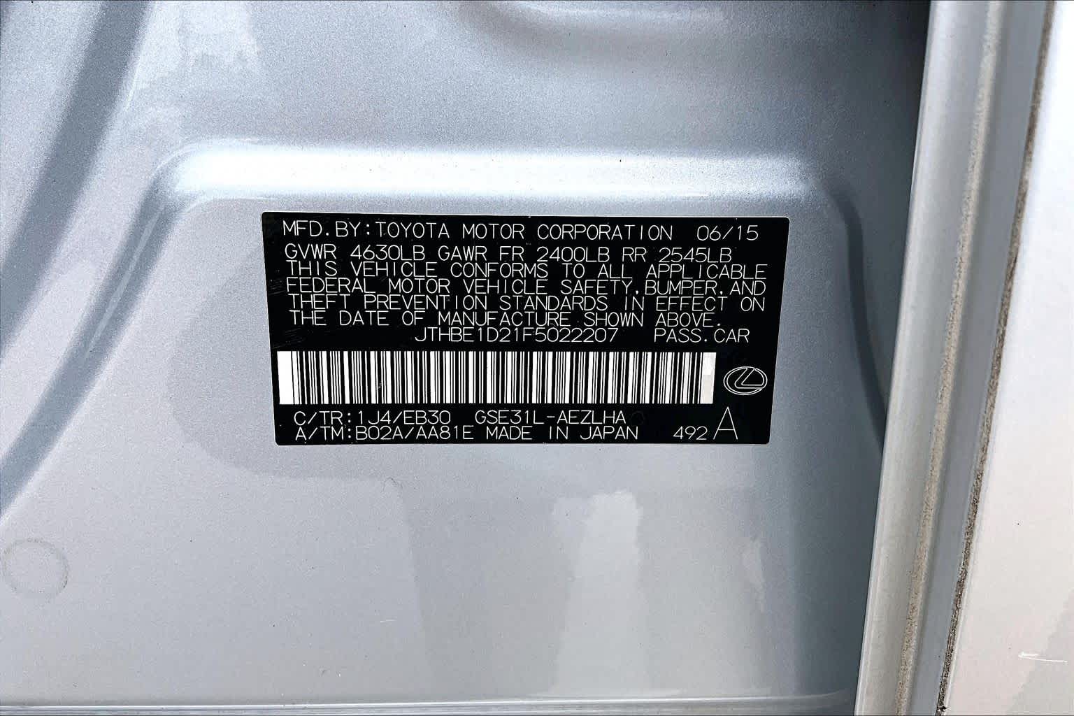 2015 Lexus IS 350  Silver Lining Metallic at Lexus Southwest Houston