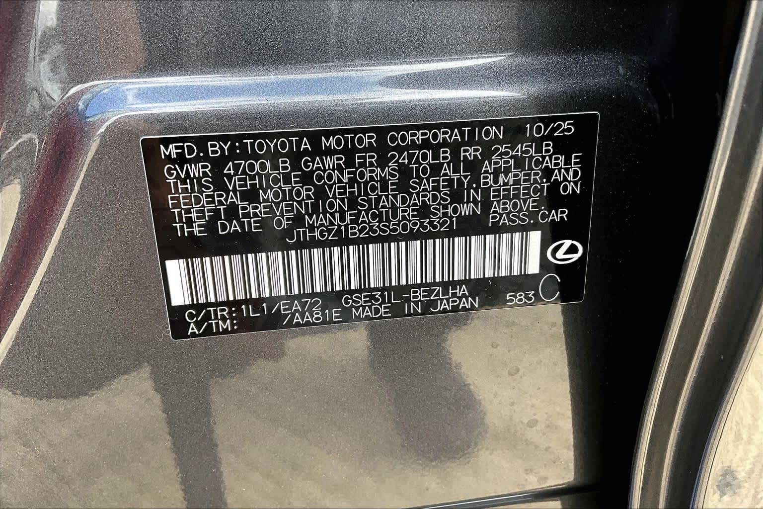 2025 Lexus IS F SPORT  Cloudburst Gray at Lexus Southwest Houston