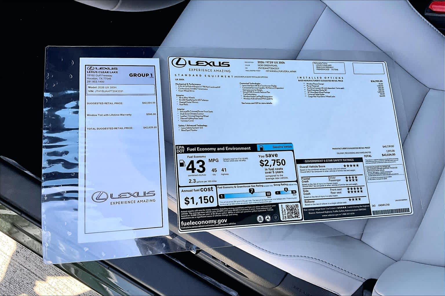 2026 Lexus UX 300h  Nori Green Pearl at Lexus Southwest Houston