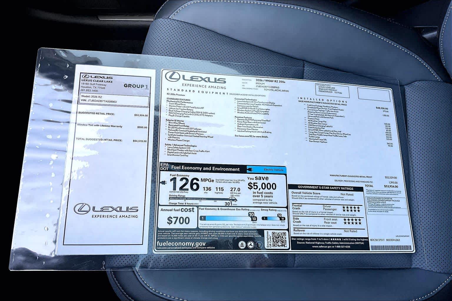 2026 Lexus RZ 350e Premium  Iridium at Lexus of Clear Lake