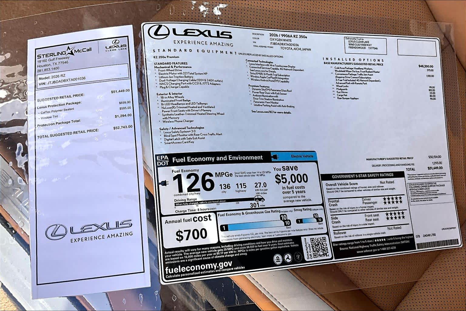 2026 Lexus RZ Premium  Oxygen White at Lexus Southwest Houston