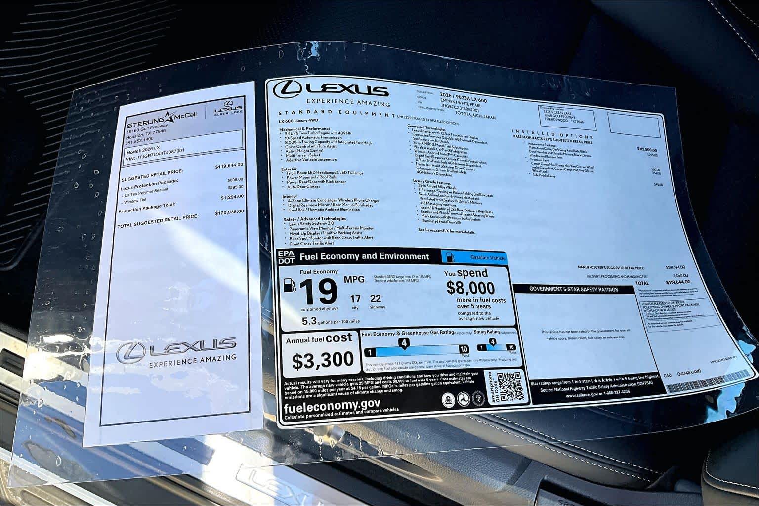 2026 Lexus LX Luxury  0085/Eminent Wh at Lexus of Clear Lake