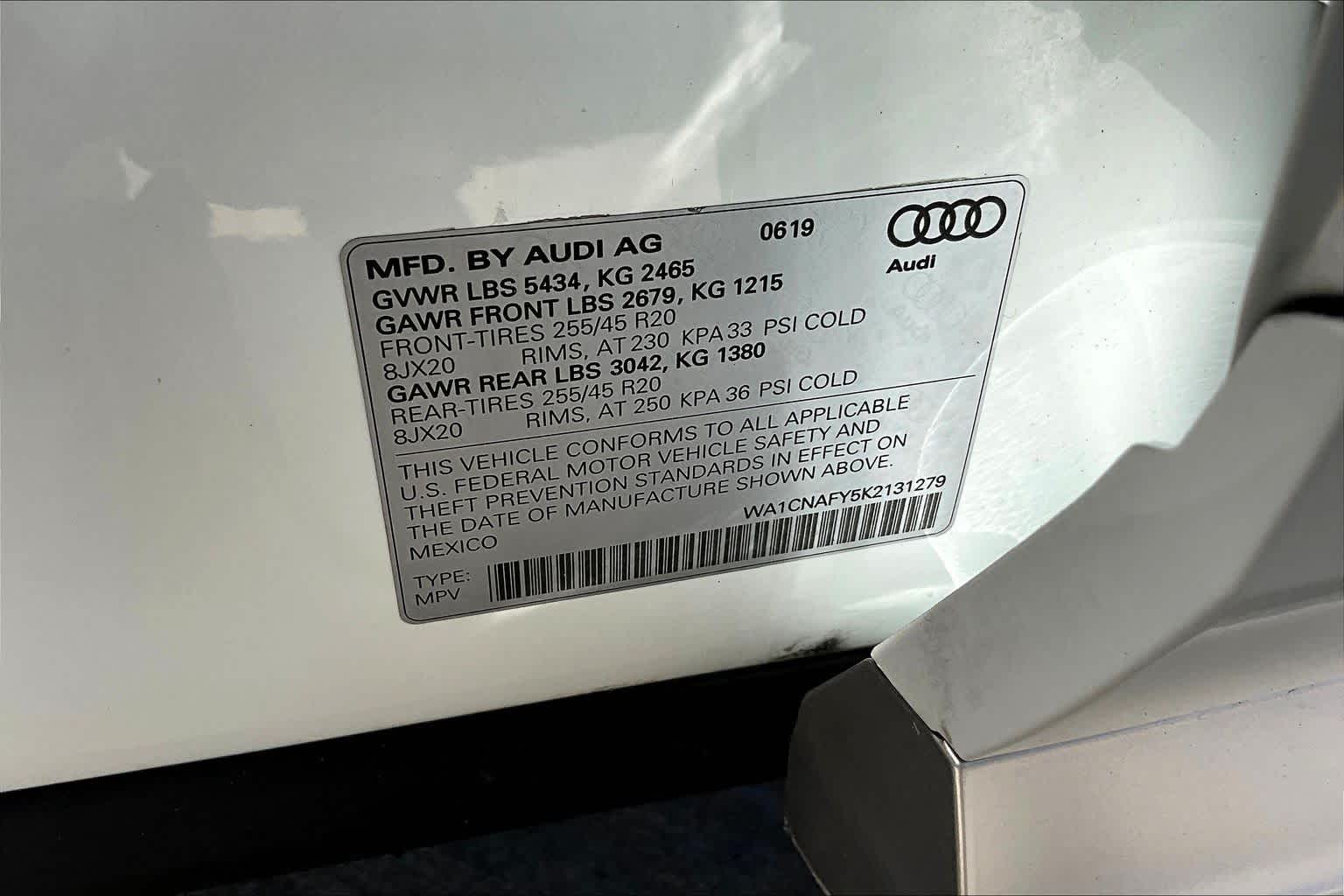 2019 Audi Q5 Prestige Ibis White at AutoNation Toyota Gulf Fwy