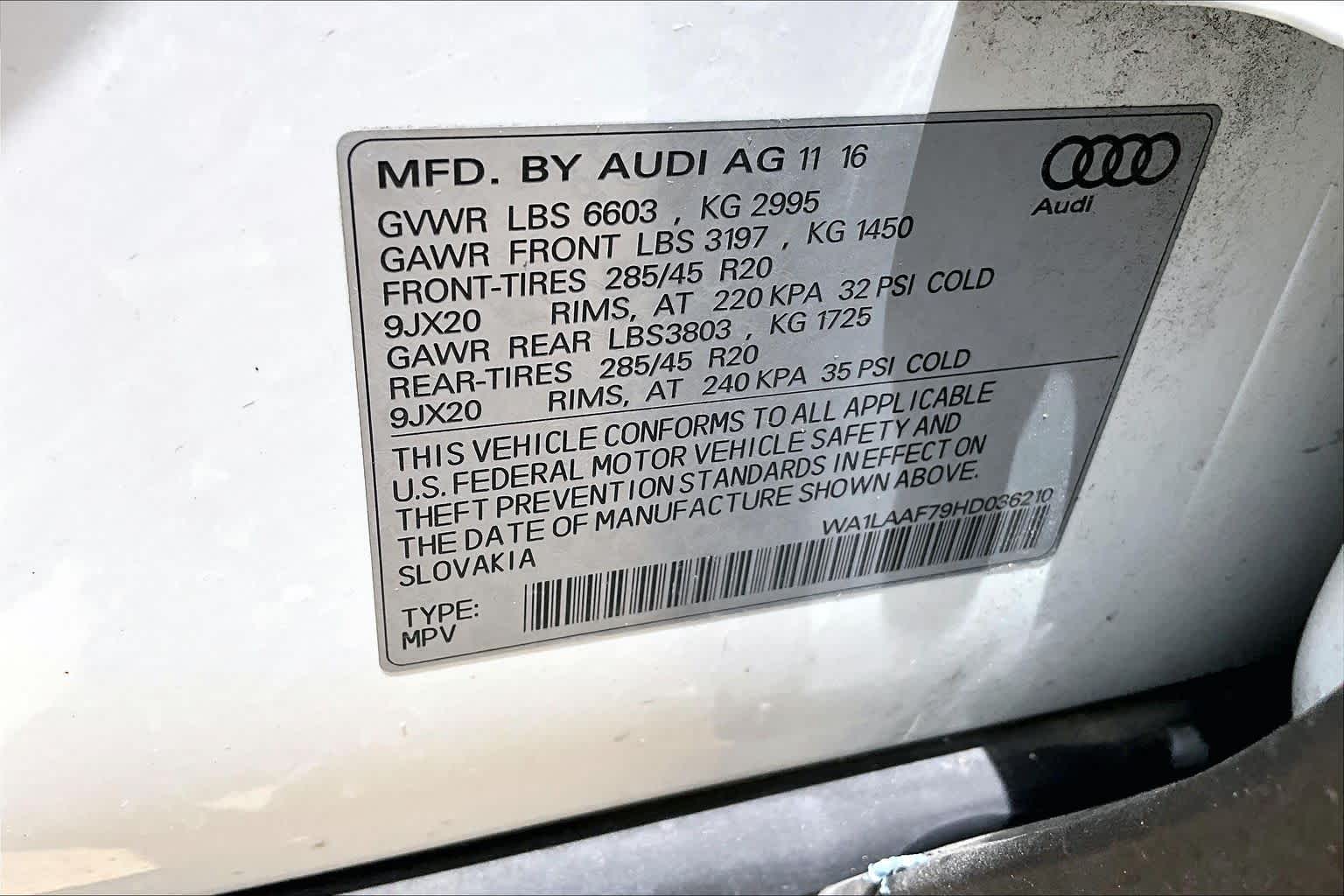 2017 Audi Q7 Premium Plus Glacier White Metallic at Lexus of Clear Lake