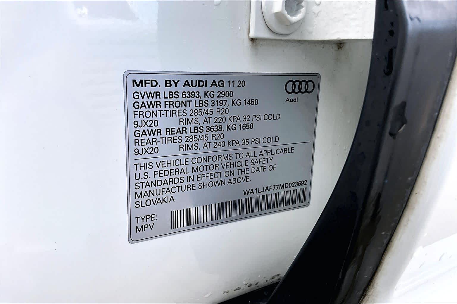 2021 Audi Q7 Premium Plus Carrara White at Lexus of Clear Lake