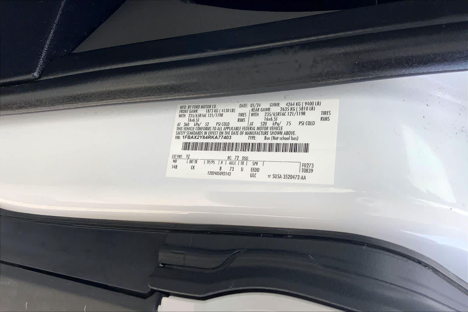 2024 Ford Transit Passenger Wagon XLT Oxford White at Tomball Ford