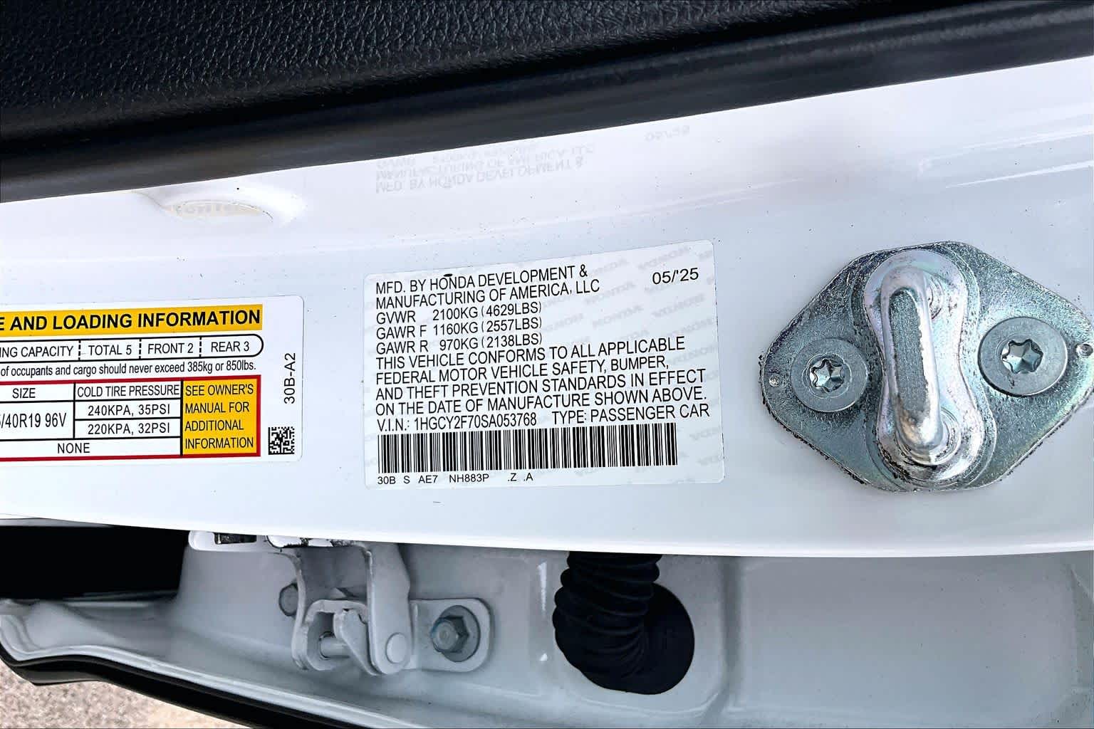 2025 Honda Accord Hybrid Sport-L Platinum White Pearl at AutoNation USA Katy