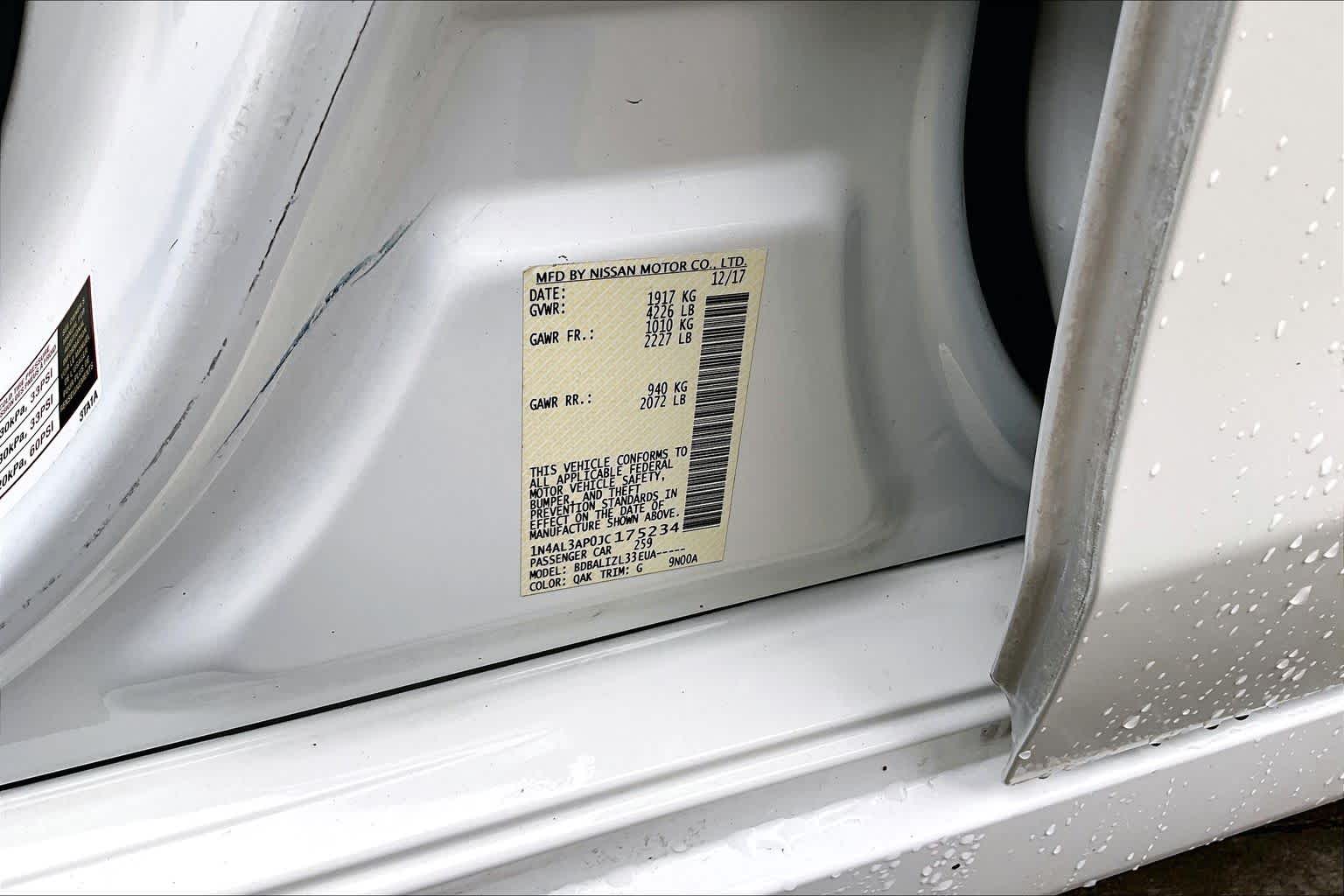 2018 Nissan Altima 2.5 SV Glacier White at HGreg Houston