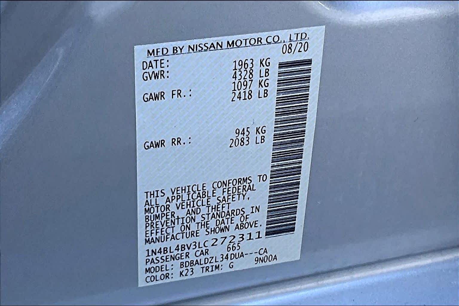 2020 Nissan Altima 2.5 S Brilliant Silver Metallic at HGreg Houston