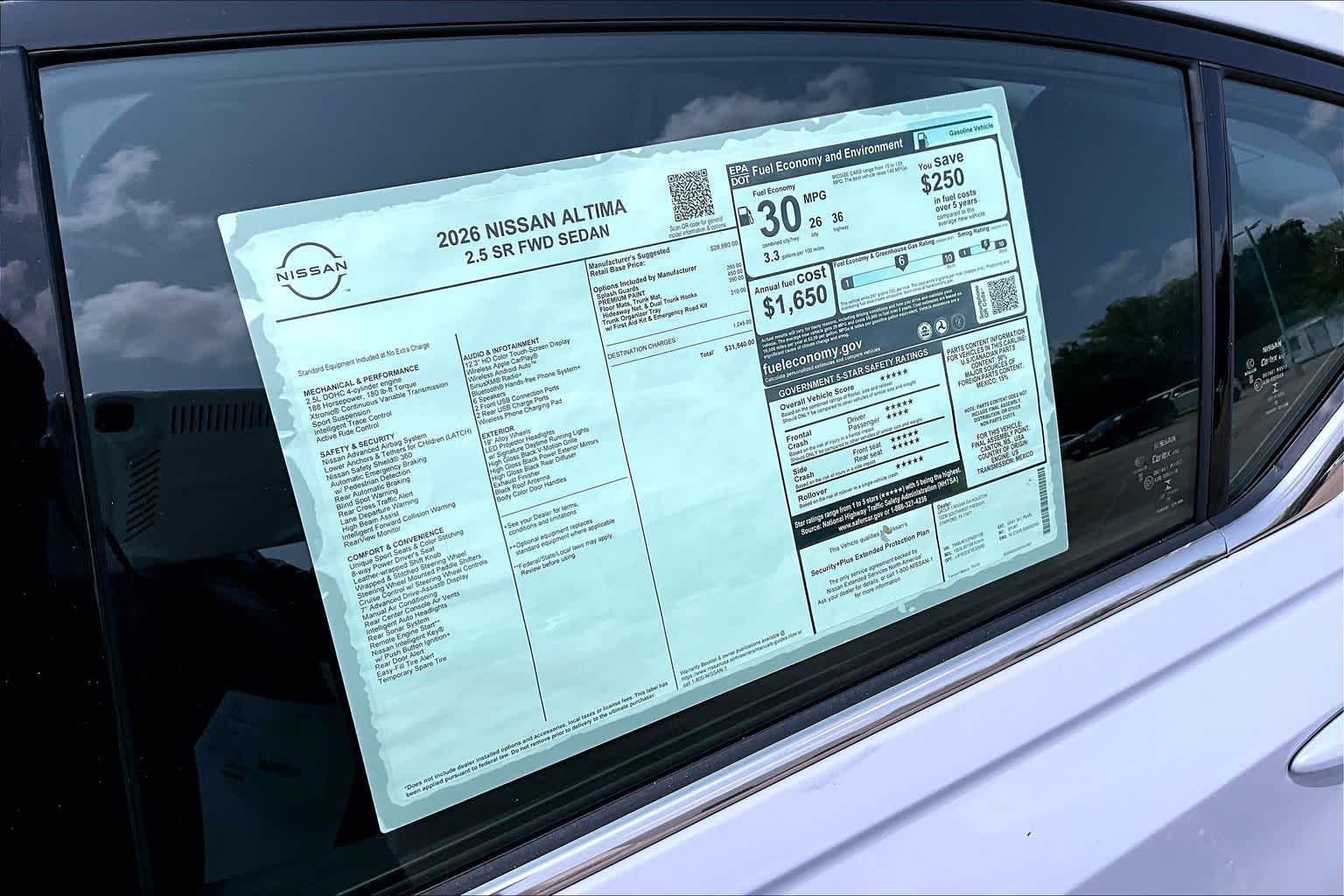 2026 Nissan Altima SR Gray Sky Pearl at Davis Chevrolet