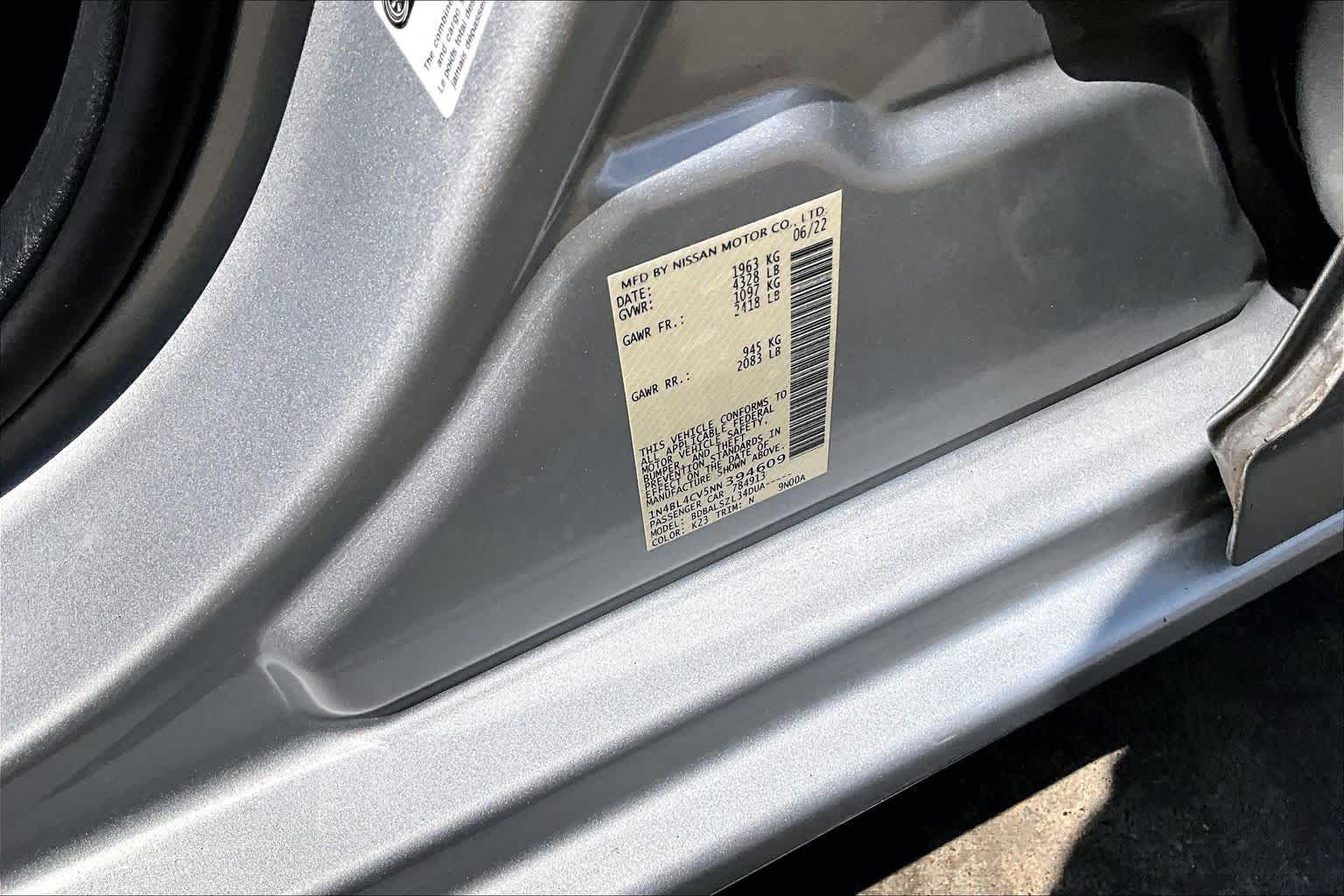 2022 Nissan Altima 2.5 SR Brilliant Silver Metallic at Davis Chevrolet